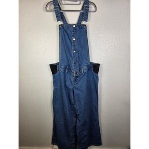 Isabel by Ingrid & Isabel Maternity Wide Leg Overalls Medium Wash Denim 12 29"